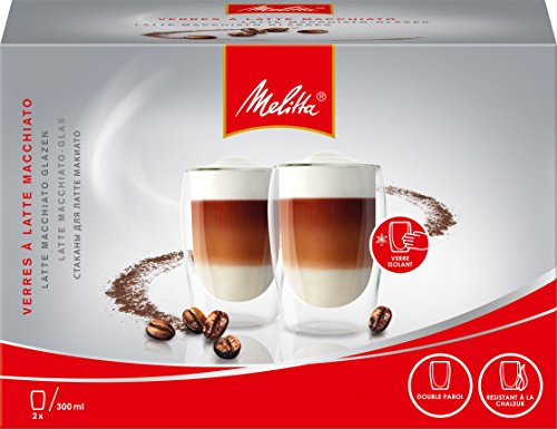 Lot de 2 verres pour latté machiatto - 19,2 x 9...