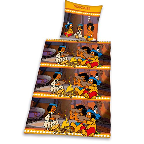 Herding Parure de lit yakari 4443012050412 taie d'oreiller 80 x 80 cm et 1 housse de couette renforcé 135 x 200 cm code EAN 4006891890832 