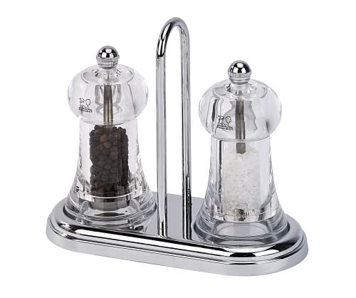 Peugeot 19051 ensemble salière et poivrière sur leur support brasserie 11 cm code EAN 4006950019051 