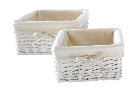 Lot de 2 paniers carrés en osier