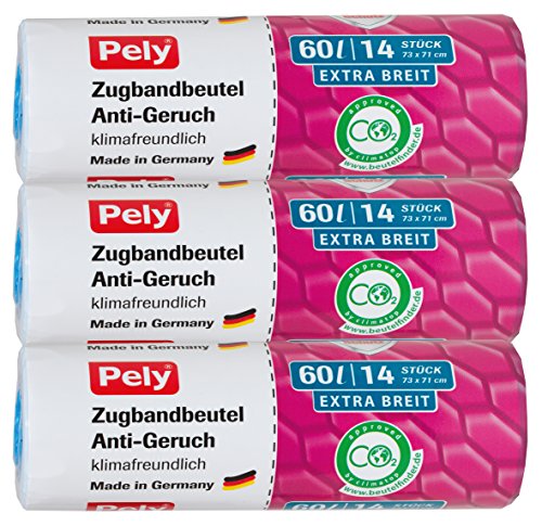 Pely 5991 sacs poubelle à cordon élastique 60 l...