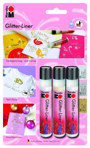 MARABU blister de 3 tube Peinture « Glitter Lin...