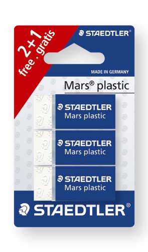 - mars plastic 526 53 - blister 3 gommes blanch...