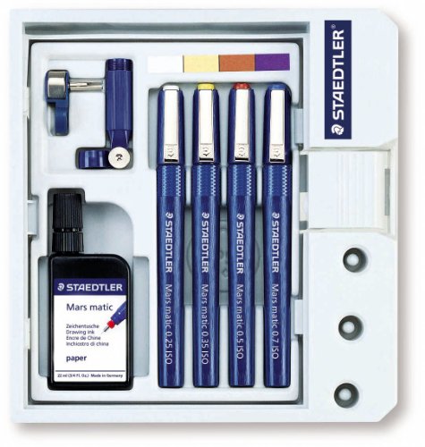 - mars matic 700 - coffret 4 stylos pointe tubulaire 0,25 / 0,35 / 0,5 / 0,7 mm + accessoires 4007817700297 Staedtler - mars matic 700 - coffret 4 stylos pointe tubulaire 0,25 / 0,35 / 0,5 / 0,7 mm + accessoires 4007817700297 Staedtler
