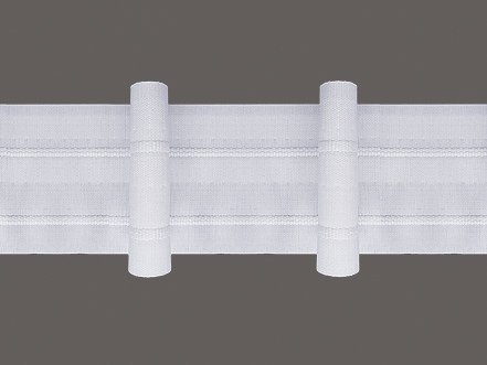 1er pli avec ruban fronceur Largeur 9 cm, blanc...