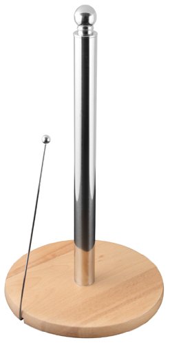 37813 porte essuie-tout bois/inox beige/argent ...