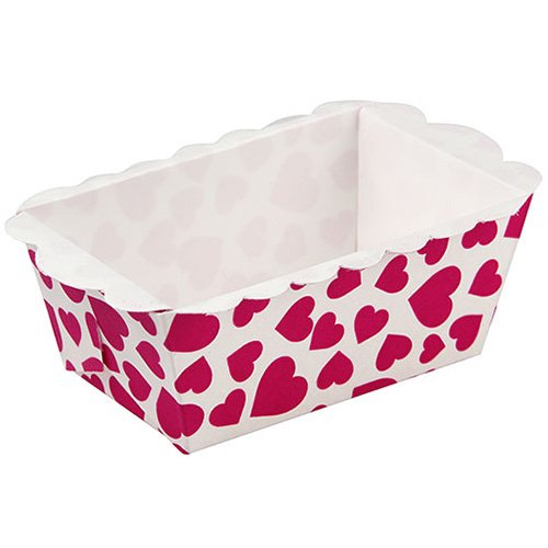 43422 coeurs mini-moule à cake carton blanc/rou...
