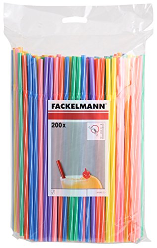 54546 paille flexible plastique multicolore 0,6...