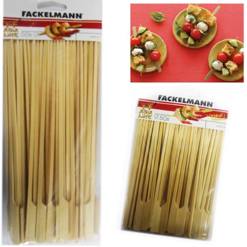 50 Barbecue-Brochettes en bambou en forme de Pa...