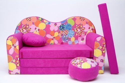 Enfants - Sofa futon + pouf / tabouret & oreill...