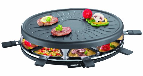 2681 raclette grill 1100w thermostat 8 parts noir
