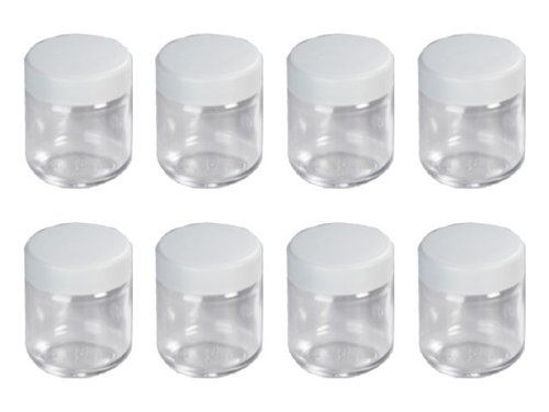 - 3517 - accessoires jeu de 8 pots en verre ave...