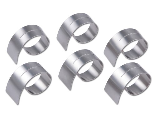 3422-00 set de 6 ronds de serviette acier inoxy...