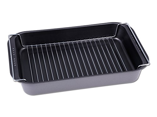 9911-05 plaque à rôtir avec grille acier inoxyd...