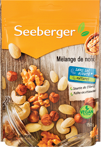 SeEBERGER MÉLANGE DE NOIX SANS SEL AJOUTÉ code EAN 4008258150092 