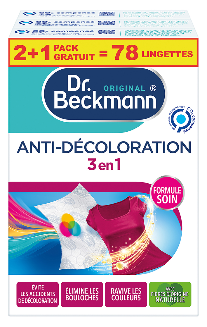 DR. BECKMANN LINGETTES ANTI-DÉCOLORATION 3 EN 1 code EAN 4008455594514 