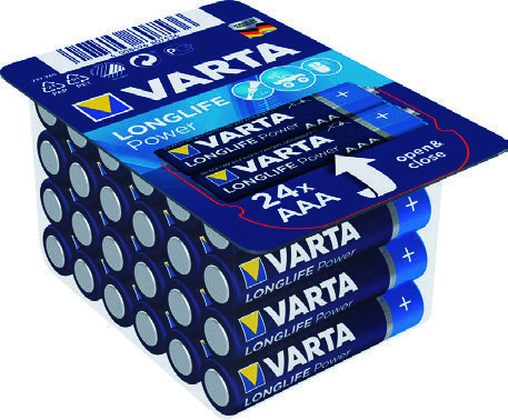  LOT DE 24 PILES ALCALINES "LONGLIFE POWER" “VARTA” code EAN 4008496807505 