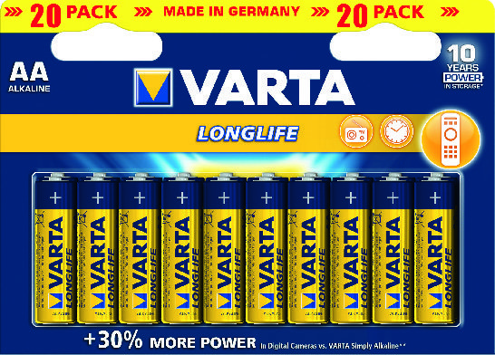 LOT DE 20 PILES ALCALINES(4) “LONGLIFE”