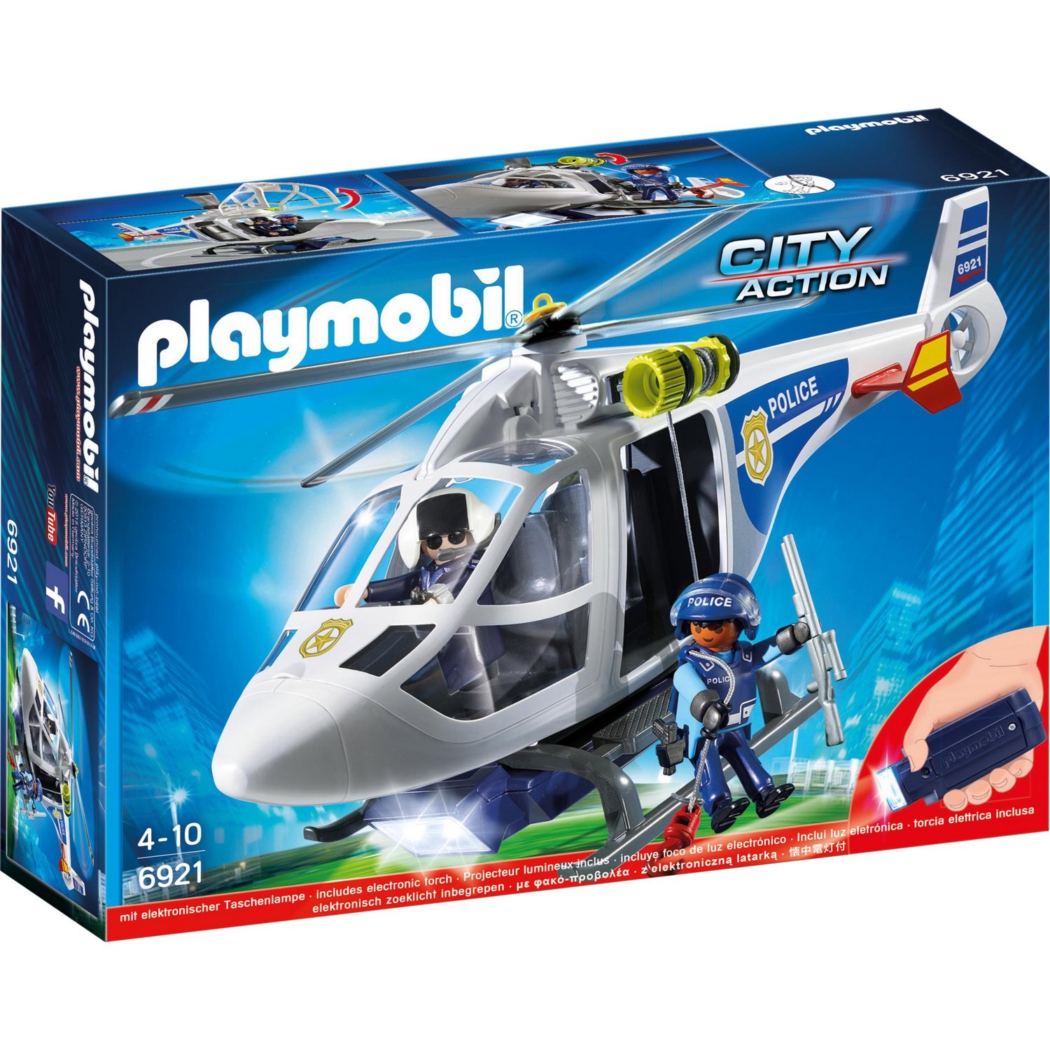 PLAYMOBIL Hélicoptère de police avec projecteur...