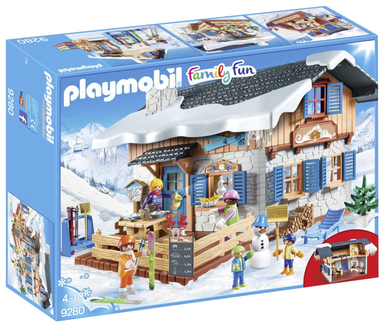 Chalet avec skieurs Playmobil