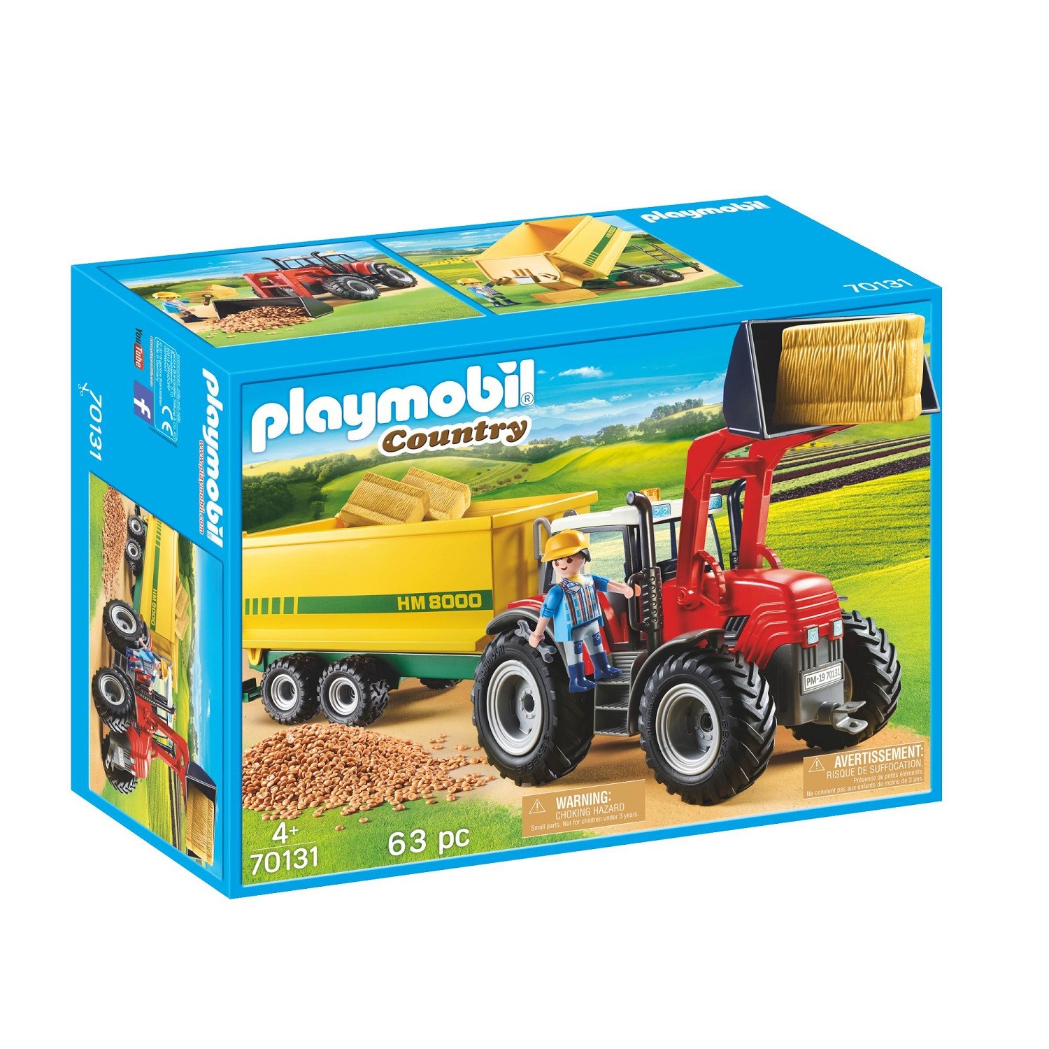 70131 - Grand tracteur avec remorque PLAYMOBIL