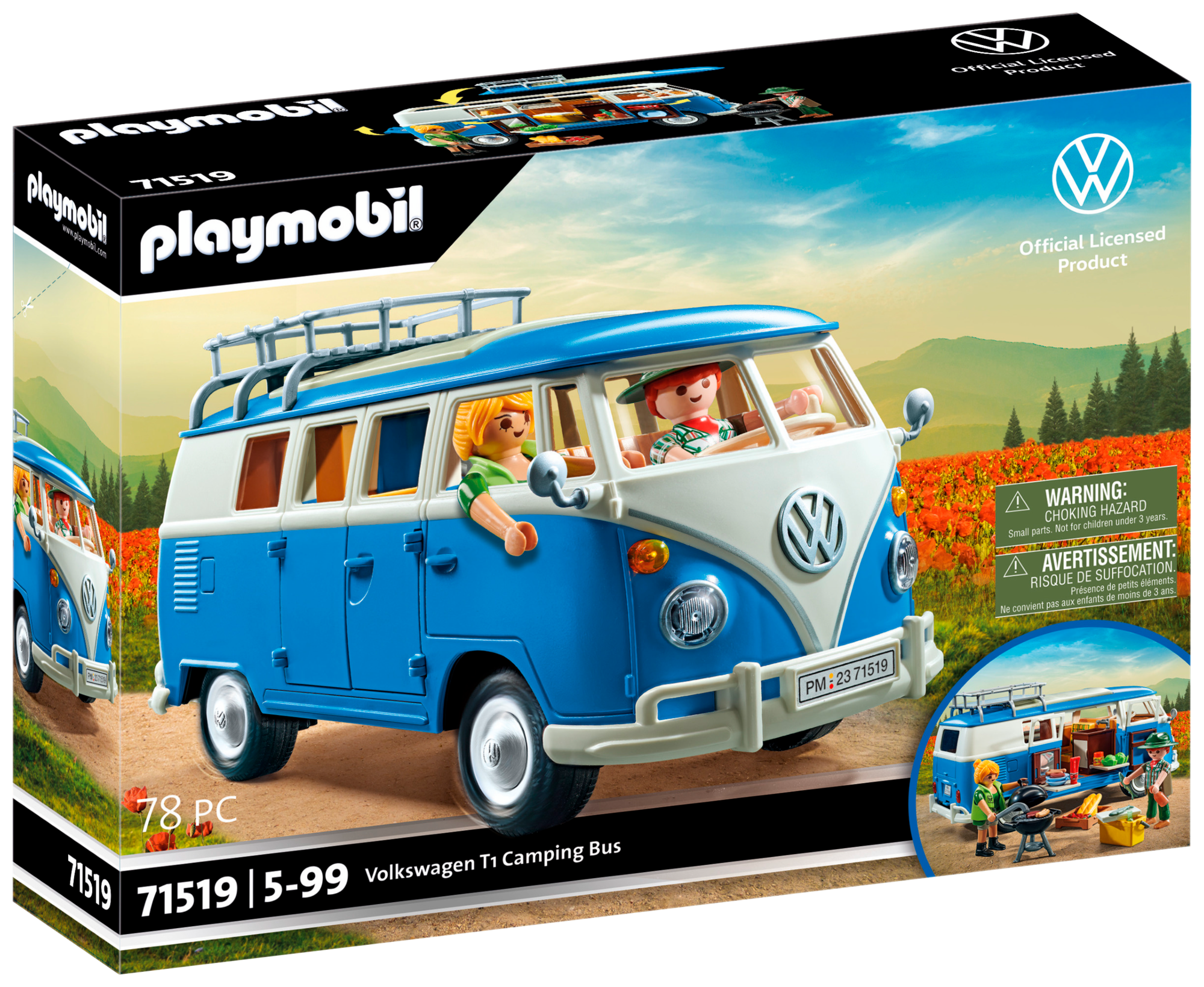 PLAYMOBIL Volkswagen T1 Camping Bus bleu code EAN 4008789715197 