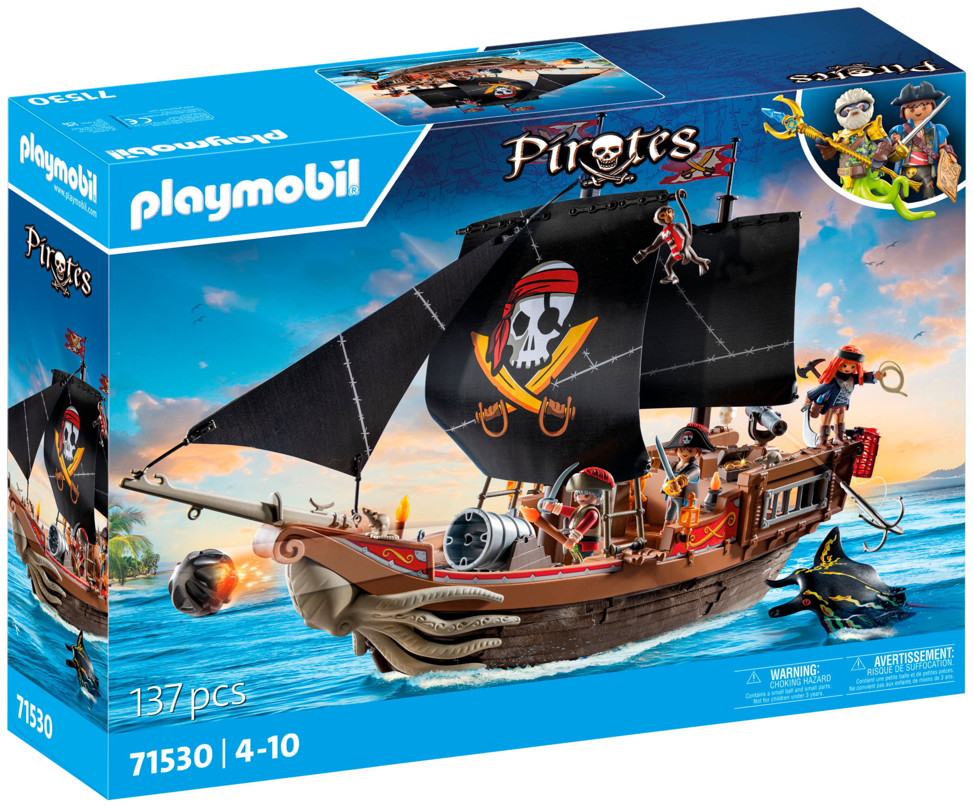 PLAYMOBIL 1. Caserne de pompiers avec hélicoptère
2. Bateau pirates code EAN 4008789715302 
