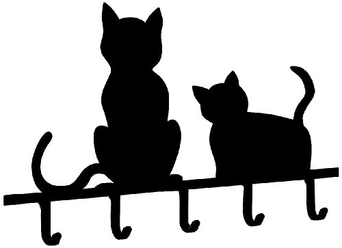 WENKO 8004500 Porte-clés Chats - avec 5 crochet...