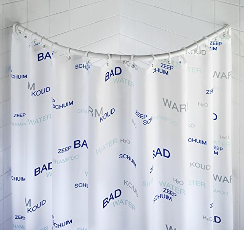 19219100 barre de douche arrondie blanc 80 x 80...