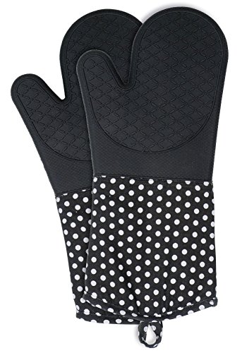 2102167100 gants de cuisine silicone noir lot de 2
