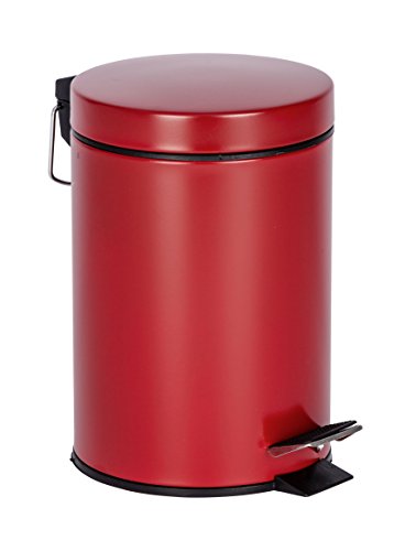 21810100 poubelle à pédale 3 l rouge mat dimens...