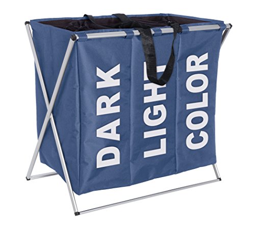 3440023100 panier à linge trio bleu foncé amovi...