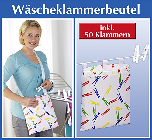Colours sac à pinces à linge + 50 pinces à linge