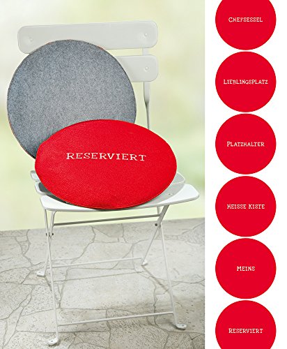 Gilde Coussin de siège, rond, rouge, lot de 6 4009079440959 (4009079440959)