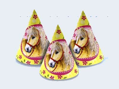 - 250072 - 6 chapeaux cônes chevaux