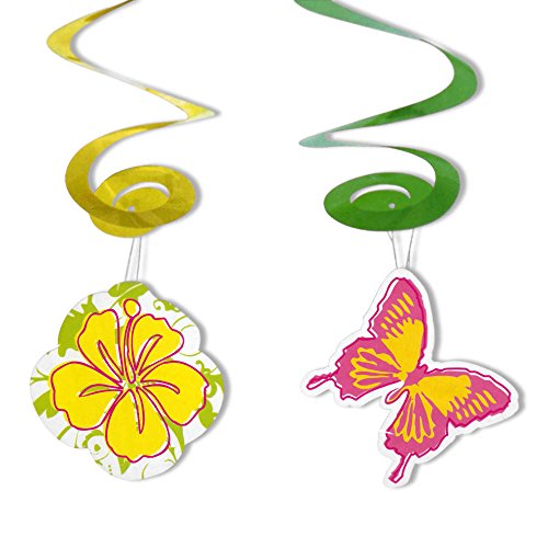 4 serpentins de décoration à suspendre Fleurs e...