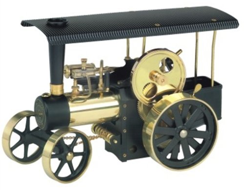 Tracteur à vapeur noir/laiton d 406