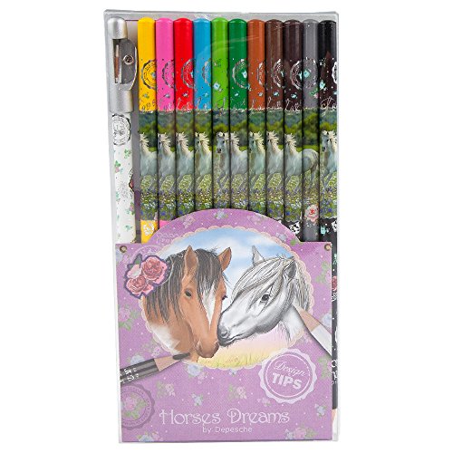 5642 kit de crayons de couleur horses dreams