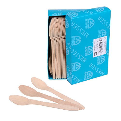 GRÄWE Cuillère en bois jetables 18,8 cm de long...