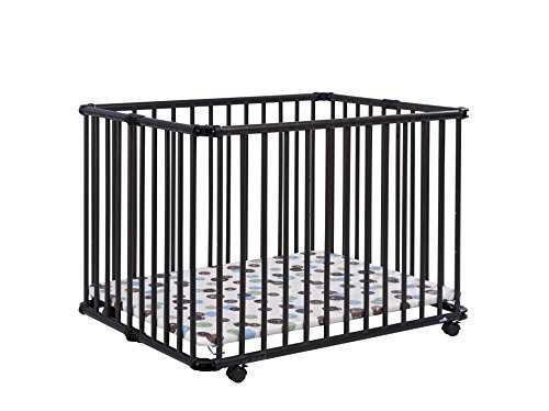 Parc pliable lucilee 80 x 102 wengé fond de par...