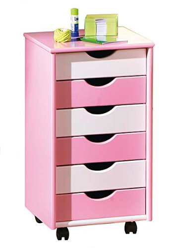 99800360 pierre caisson à roulettes blanc/rose ...