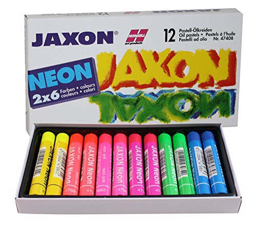 Jaxon 47408 - pastel neon - pack de 12 craies pastels fluo à l'huile code EAN 4010894474081 