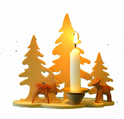 yanka-style 'Bougeoirs Motif forêt en bois 1 ampoule Naturel pour cire Bougies Noël et de l'avent (2167) code EAN 4011133021677 