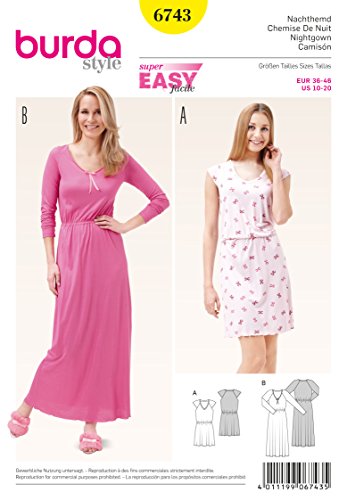 6743 patron chemise de nuit blanc