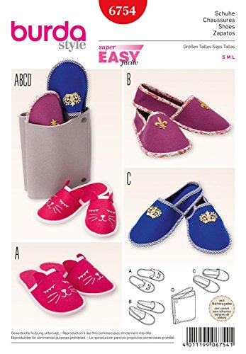 6754 patron de pantoufle blanc