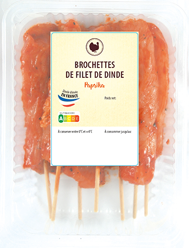 BROCHETTES DE FILETS DE DINDE PAPRIKA