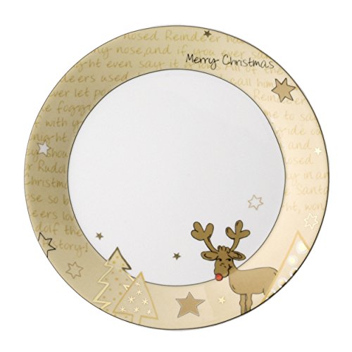 Arzberg 41970-606627-12781 objet santas reindeer biscuits de noël assiettes 22 cm, porcelaine, blanc, 22,3 x 22,5 x 8,2 cm code EAN 4011707517681 