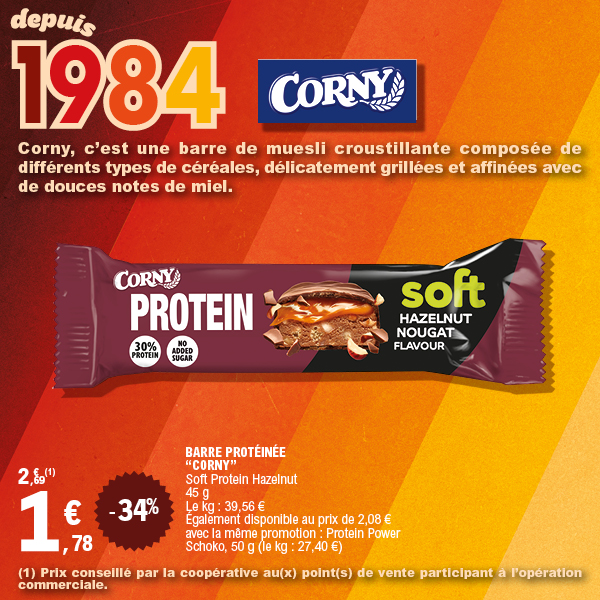 “CORNY” BARRE PROTÉINÉE code EAN 4011800584825 