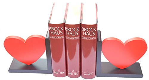 Serre-livres en forme de coeur en bois laqué