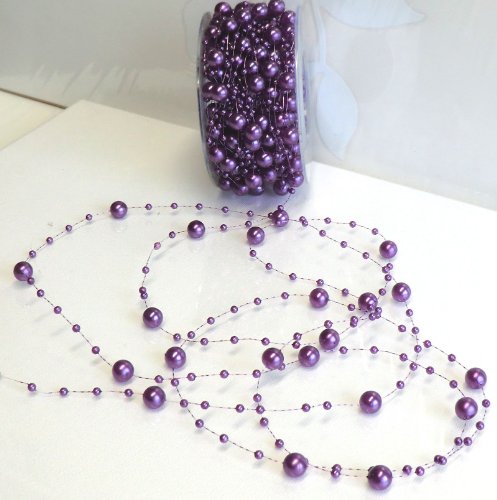 15 m perle Guirlande 3 et 8 mm?: Violet foncé